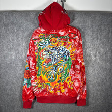 Load image into Gallery viewer, Ed Hardy by Christian Audigier Tattooo Embroidered Full Zip Fur Japan Hoodie