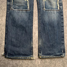 Load image into Gallery viewer, Von Dutch 2000s Navy Patchwork White Logo Pannel Jeans, Waist 32