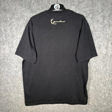 Load image into Gallery viewer, Karl Kani Embroidered Lines Graphic Tee Black Y2K Streetwear Size M