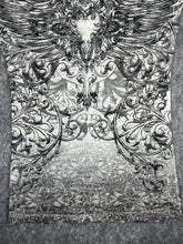 Load image into Gallery viewer, Y2K Fair Oaks Mcbling Grey Rhinestone Heart Gothic Cross, Size Small