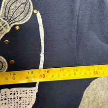 Load image into Gallery viewer, Attitude Gold Navy Fleur De Lis Shield Y2K Gothic Top, Size L