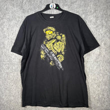 Load image into Gallery viewer, Halo Master Chief Graphic Tee Black Faded Gamer T-Shirt XL
