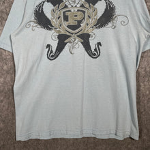 Load image into Gallery viewer, Phat Farm Light Blue Grey Crest Logo T-Shirt Y2K Hip Hop Streetwear