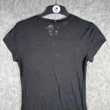 Load image into Gallery viewer, Y2K Gothic Shield Graphic Burnout Tee Black Distressed Top, Size L