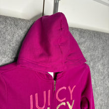 Load image into Gallery viewer, Juicy Couture Pink Y2K Fleeced Mcbling Embroidered Hoodie, Size S-M