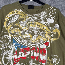 Load image into Gallery viewer, Tapout USA Snake Graphic T-Shirt Green Distressed Print Y2K MMA Style XL