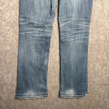Load image into Gallery viewer, BKE Couture Bootcut Blue Y2K Embroidered Jeans, Size S/M