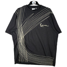 Load image into Gallery viewer, Karl Kani Embroidered Lines Graphic Tee Black Y2K Streetwear Size M