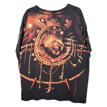 Load image into Gallery viewer, Liquid Blue 2001 Lion All Over Graphic T-Shirt Y2K Tribal – Black – XL/XXL