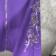 Load image into Gallery viewer, Gothic Y2K 2000s Fleur De Lis Studded Ashley Stewart Purple Hoodie, Size 2XL
