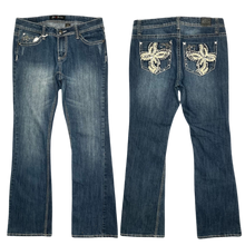 Load image into Gallery viewer, Love Nation Y2K Flower Embellished BootCut Jeans , Waist 32
