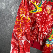 Load image into Gallery viewer, Ed Hardy by Christian Audigier Tattooo Embroidered Full Zip Fur Japan Hoodie