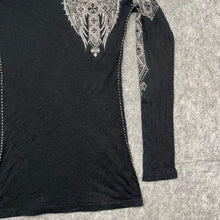 Load image into Gallery viewer, Vocal Rhinestone Mcbling Y2K Angel Wing Gothic Cross Long Sleeved Top,XS