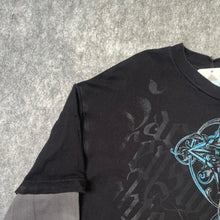 Load image into Gallery viewer, Gothic Cross Long Sleeved Y2K Grunge Black Blue, Size XL