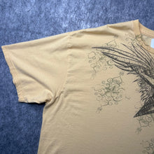 Load image into Gallery viewer, Carbon Black Yellow Y2K Silver Cross and Nautical Stars Graphic Top, Size XXL