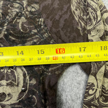 Load image into Gallery viewer, Gothic Fleur De Lis Angel Wing Brown Grunge Long Sleeved Rhinestone Top, Size M