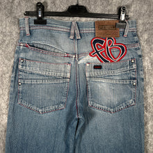 Load image into Gallery viewer, FUBU Blue Baggy Jeans Embroidered Logo Y2K Hip Hop Denim (W30 L32)