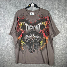 Load image into Gallery viewer, Y2K Gothic Grunge 2000s Brown Tapout Chrome Cross Lion Top Size XXL