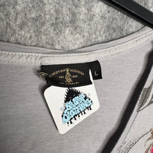 Load image into Gallery viewer, Christian Audigier Grey Butterfly Y2K Floral 2000s Top, Size L