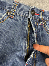 Load image into Gallery viewer, Eight 732 Embroidered Y2K 2000’s Hip Hop Blue Wash ‘Born Rider’ Jeans 36W 34L