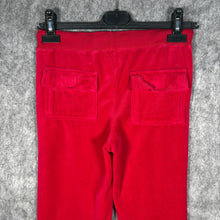Load image into Gallery viewer, Juicy Couture Red Velour Joggers Petite Small Y2K Low Rise Tracksuit Pants