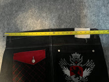 Load image into Gallery viewer, B.Denim Y2K Hiphop Embroidered Red and White Dark Wash Jeans, Size 3XL