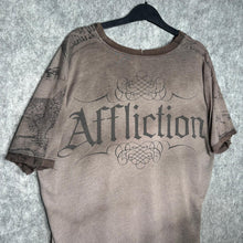 Load image into Gallery viewer, Affliction Brown Gothic Y2K Skull Grunge 2000s Top, Size L