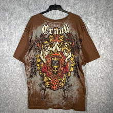 Load image into Gallery viewer, Crank Y2K Gothic Ed Hardy Affliction Style Brown Graphic Baggy Top Size XXL