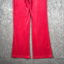 Load image into Gallery viewer, Juicy Couture Red Velour Joggers XL Y2K Vintage Flare Track Pants