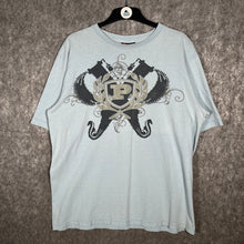 Load image into Gallery viewer, Phat Farm Light Blue Grey Crest Logo T-Shirt Y2K Hip Hop Streetwear