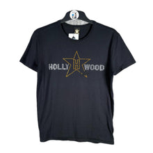 Load image into Gallery viewer, Y2K Rhinestone Hollywood Star Bling Tee Black T-Shirt, Size S