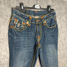 Load image into Gallery viewer, True Religion Multi Stitch Horseshoe Grunge Y2K Blue Jeans, Size M