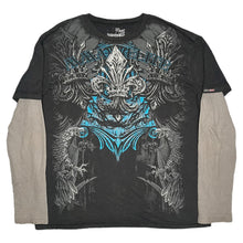 Load image into Gallery viewer, MMA Elite Rare Long Sleeved Fleur De Lis Black Gothic Y2K Top, Size 2XL