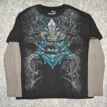 Load image into Gallery viewer, MMA Elite Rare Long Sleeved Fleur De Lis Black Gothic Y2K Top, Size 2XL