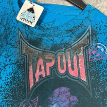 Load image into Gallery viewer, Y2K Mcbling Tapout Blue Skull Graphic Baby Tee MMA Style Size M