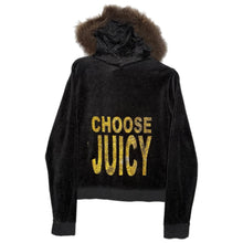 Load image into Gallery viewer, Juicy Couture Y2K Faux Fur Brown Velour Mcbling Choose Juicy Hoodie, Size XL