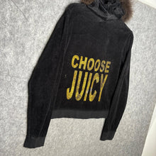 Load image into Gallery viewer, Juicy Couture Y2K Faux Fur Brown Velour Mcbling Choose Juicy Hoodie, Size XL