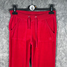 Load image into Gallery viewer, Juicy Couture Red Velour Joggers Petite Small Y2K Low Rise Tracksuit Pants