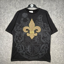 Load image into Gallery viewer, Avirex Black Gold Fleur De Lis Studded Gothic Top, Size Large