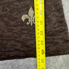 Load image into Gallery viewer, Gothic Fleur De Lis Angel Wing Brown Grunge Long Sleeved Rhinestone Top, Size M