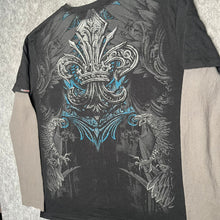 Load image into Gallery viewer, MMA Elite Rare Long Sleeved Fleur De Lis Black Gothic Y2K Top, Size 2XL