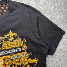 Load image into Gallery viewer, Sean John 2000s Yellow Vulgar Decadence Baroque Graphic Top, Size XL