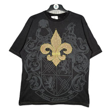Load image into Gallery viewer, Avirex Black Gold Fleur De Lis Studded Gothic Top, Size Large