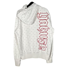 Load image into Gallery viewer, Yakuza Ink White Gothic Logo Hoodie Red Print All Over Pattern Size XL
