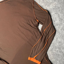 Load image into Gallery viewer, Roberto Cavali Brown Y2K Coquette Grunge Floral Multi Long Sleeved Top, XL