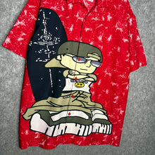 Load image into Gallery viewer, Ninety Originals Y2K Cartoon Hip Hop Character Red Tie Dye Shirt, Size XL
