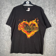 Load image into Gallery viewer, Stylove Flame Heart Graphic Tee Black Fruit of the Loom XL
