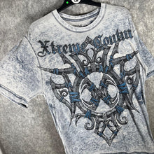 Load image into Gallery viewer, Y2K Gothic Grunge Affliction Ed Hardy Style Xtreme Couture Blue Top Size Large