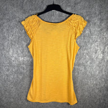 Load image into Gallery viewer, Style & Co Yellow Graphic Rhinestone Top Boho Paisley Tee – Estimated M