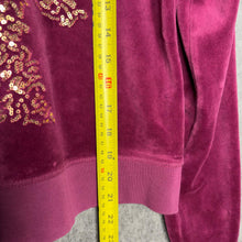 Load image into Gallery viewer, Juicy Couture Dark Pink Faux Fur Velour Y2K Scottie Dog Mcbling Hoodie, Size L